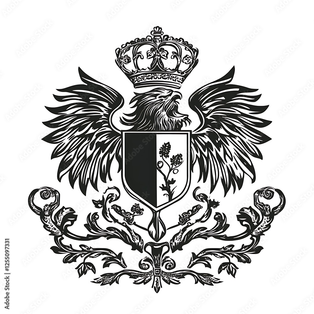 Fototapeta premium Ornate heraldic eagle emblem