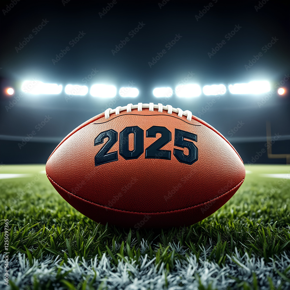 2025 Super Bowl American Football on Championship Field Under Stadium Lights - Night Sports Photography 2025 Super Bowl American Football on Championship Field Under Stadium Lights - Night Sports Photography