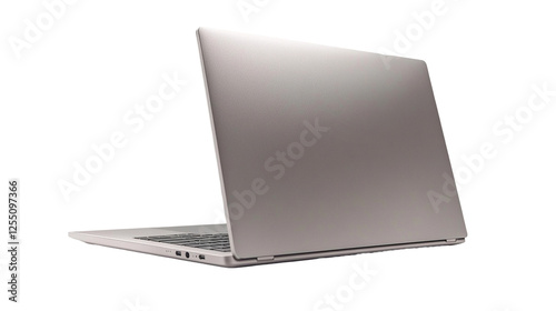 side view of Sleek Silver Laptop with Minimalist Design 