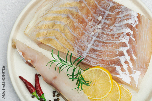 Photography Raw pollock (Pollachius virens) fillet