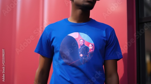 print blue tshirt photo