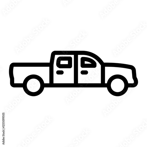 Pickup truck Vector Line Icon Design