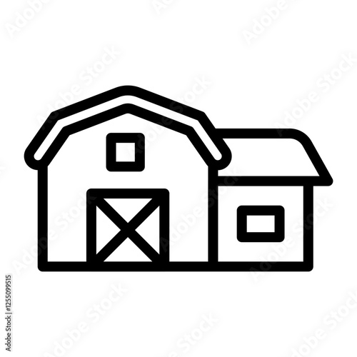 Farmhouse Vector Line Icon Design