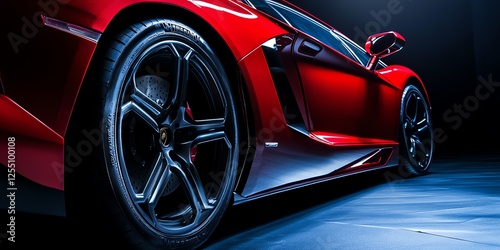 Stunning close-up photography of car bodywork, highlighting metallic panels, intricate details, and dramatic studio lighting. Perfect for automotive enthusiasts and high-end projects