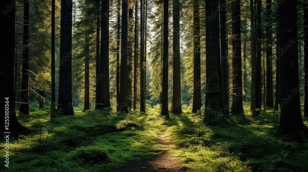 Obraz premium forest douglas fir trees