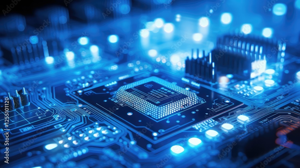 Fototapeta premium glow blue circuit