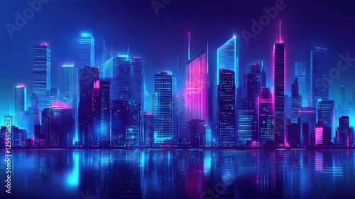 Futuristic urban skyline in a cyberpunk night city , cyberpunk, neon lights, skyline, futuristic, cityscape, technology