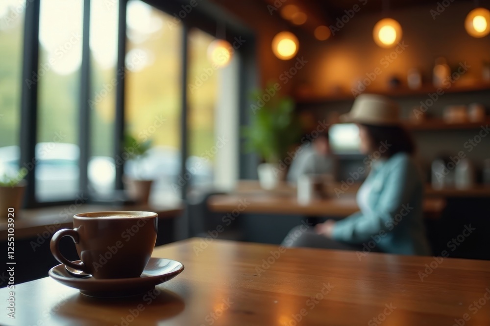 Soft focus coffee shop, warm tones, blurred details, aesthetic, inviting Soft focus coffee shop, warm tones, blurred details, aesthetic, inviting