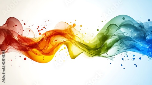 Abstract rainbow liquid wave background photo