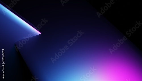 3d rendering of purple and blue abstract geometric background. Scene for advertising, technology, showcase, banner, game, sport, cosmetic, business. Sci-Fi Illustration. Product display