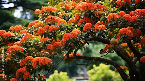 flowers butterfly tree photo