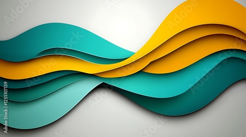 Abstract wavy background design, colorful layers, graphic element, use in print, web photo