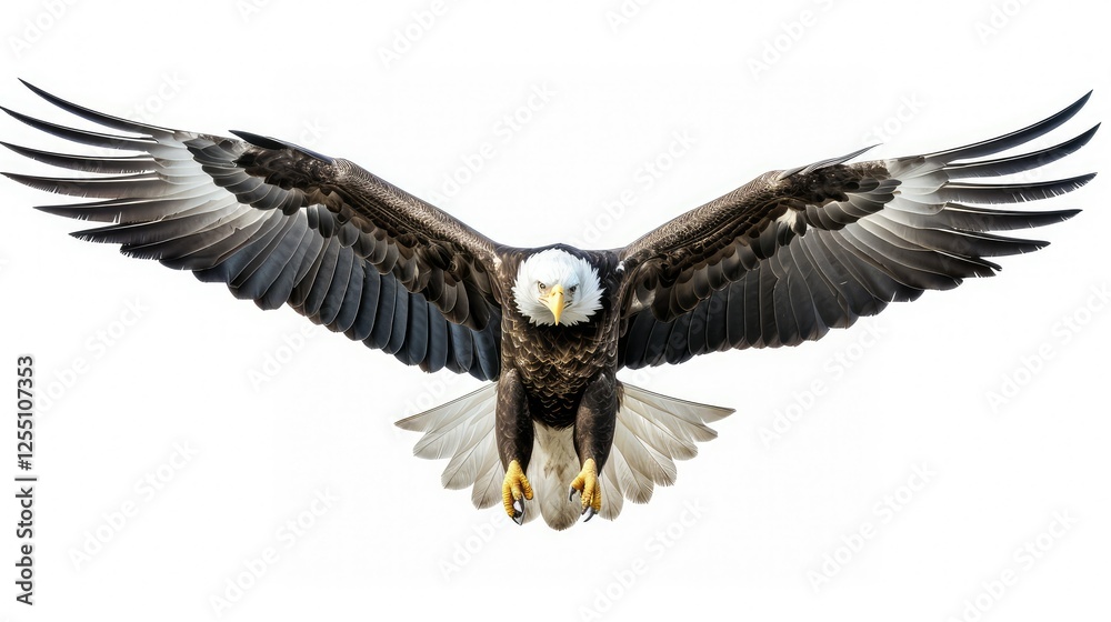 Obraz premium soaring eagle white background