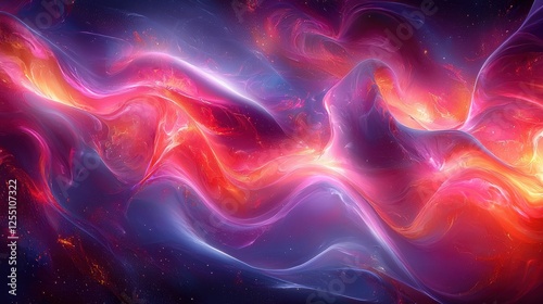 Abstract Cosmic Nebula - Vibrant Colors and Fluid Motion