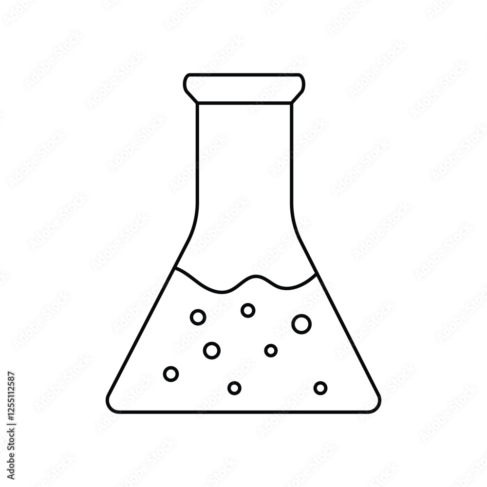flask lineal icon with white background vector stock illustration flask lineal icon with white background vector stock illustration