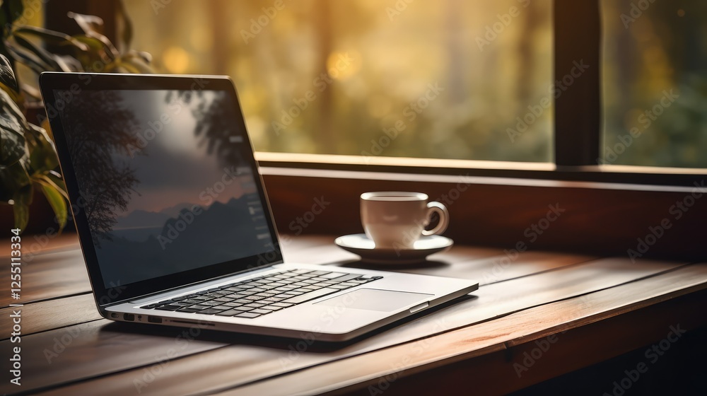 Fototapeta premium typing coffee keyboard