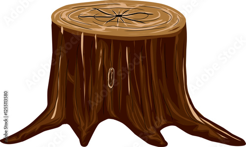 Cut tree trunk illustration