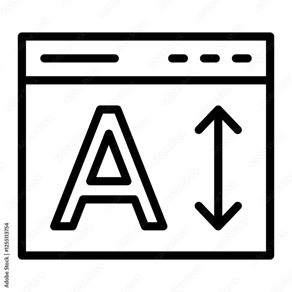 Font Vector Line Icon Design Font Vector Line Icon Design