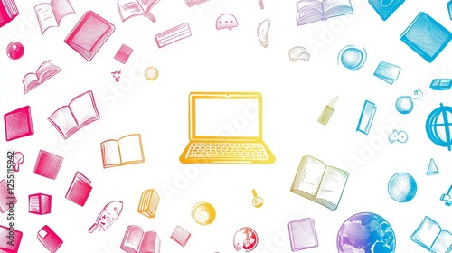 Colorful Composition of Learning Tools and Digital Technology Elements