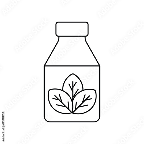 herbal lineal icon with white background vector stock illustration