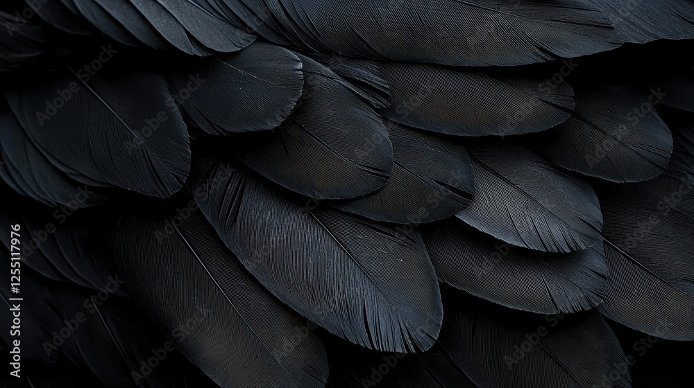Obraz premium Dark Vulture Feathers Displaying Intricate Details on Textured Surface