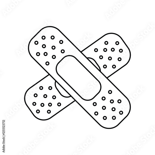 plaster lineal icon with white background vector stock illustration