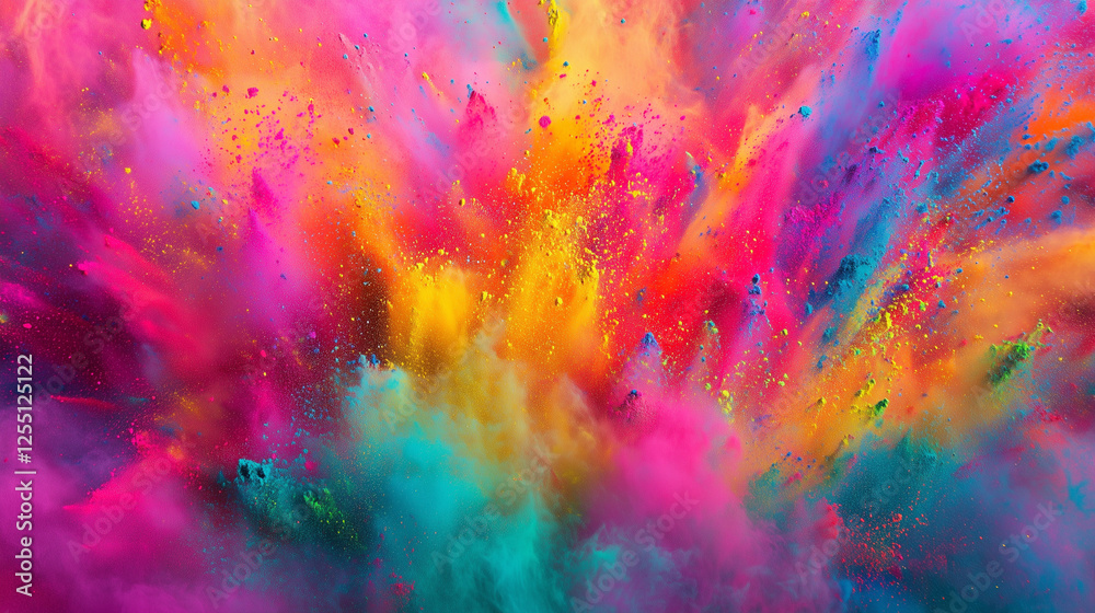 Exploding Holi Paint.Indian Holi Festival Background.