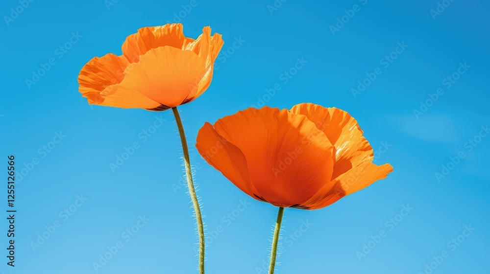 Fototapeta premium sky orange poppy