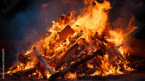 kindling burning wood