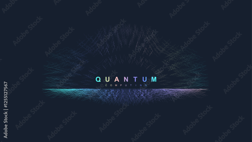 Εκτύπωση καμβά Scientific vector illustration quantum computer technology