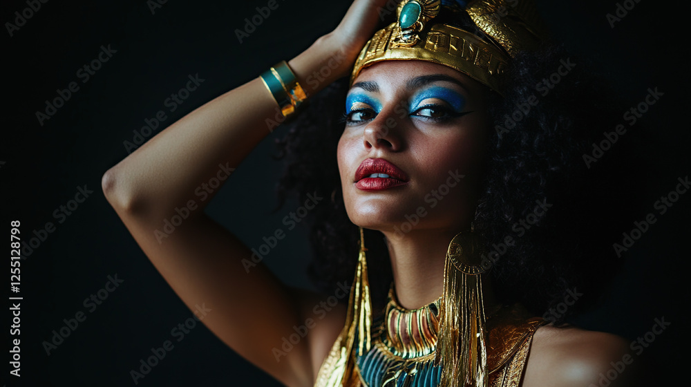 Obraz premium Elegant Woman in Egyptian Pharaoh Costume