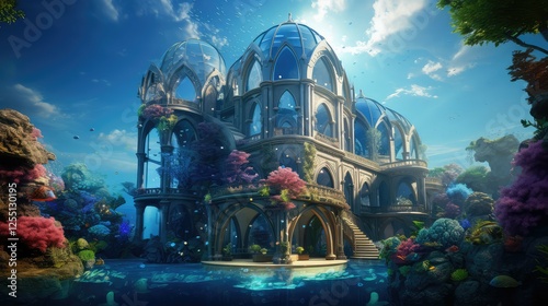 luxurious house underwater