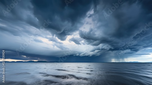 choppy clouds over water