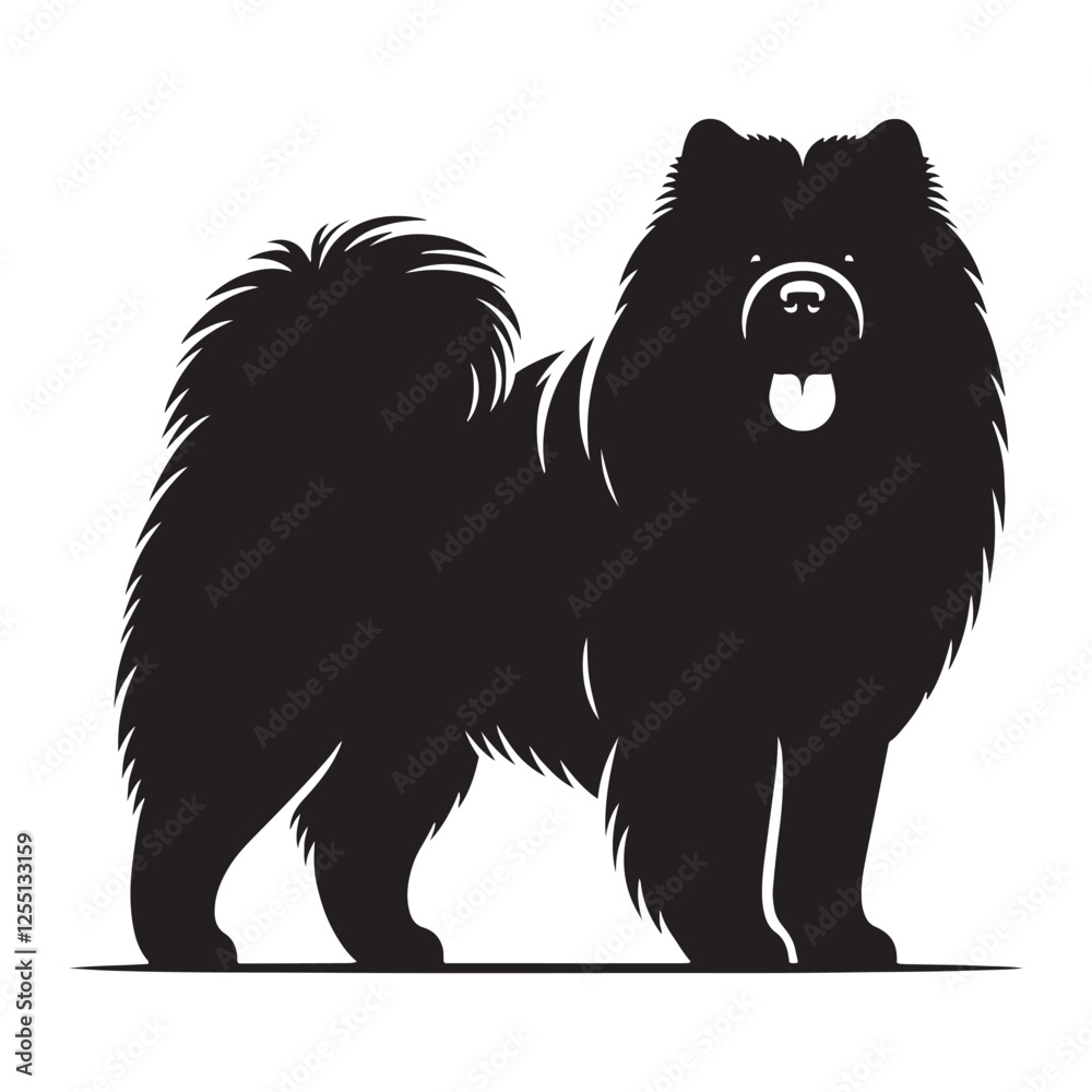 Fototapeta premium Premium Chow Chow silhouette perfect for high-quality design - Chow Chow illustration - minimal Chow Chow vector - dog silhouette