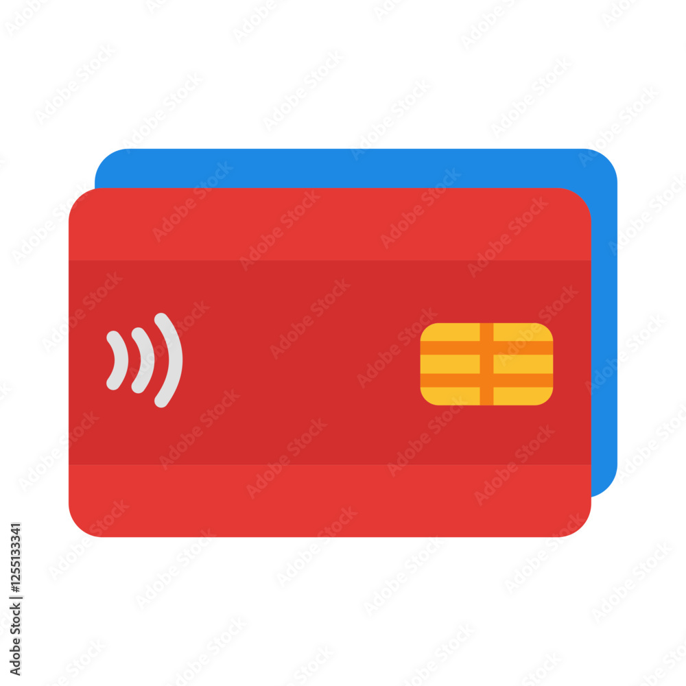 Bank card flat icon