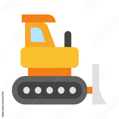 Bulldozer flat icon