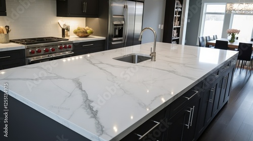 finish kitchen marble counter top