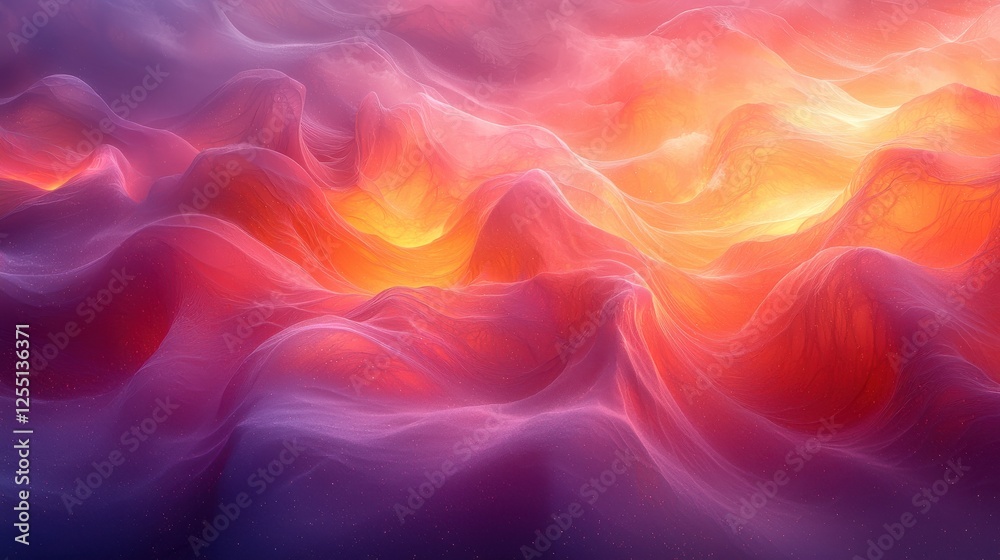 Fototapeta premium Abstract Colorful Landscape with Flowing Forms