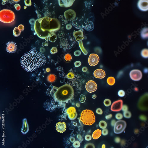 protozoa seen under a microscope  photo