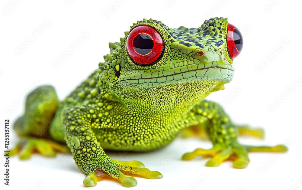 Fototapeta premium Close-up of a vibrant green tree frog. Use stock photo