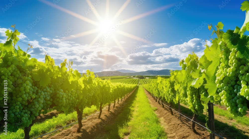 Fototapeta premium harvest white wine vineyard