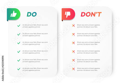 Do and dont infographic template vector 10 eps