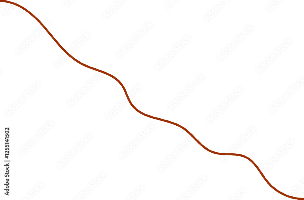 Wavy line with curvy abstract squiggles. Hand-drawn wiggle design. 