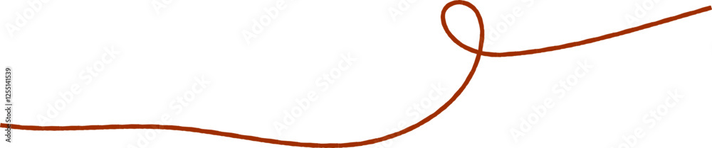 Wavy line with curvy abstract squiggles. Hand-drawn wiggle design. 
