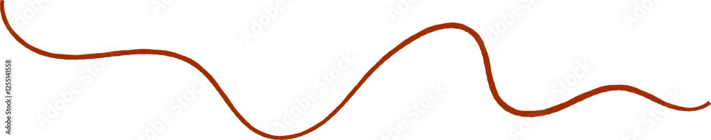 Wavy line with curvy abstract squiggles. Hand-drawn wiggle design. 