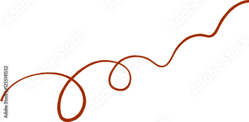Wavy line with curvy abstract squiggles. Hand-drawn wiggle design. 