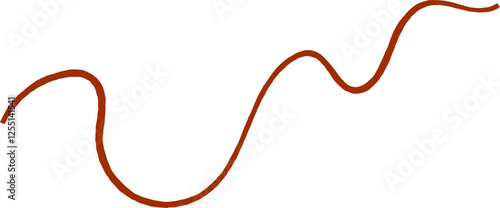Wavy line with curvy abstract squiggles. Hand-drawn wiggle design. 