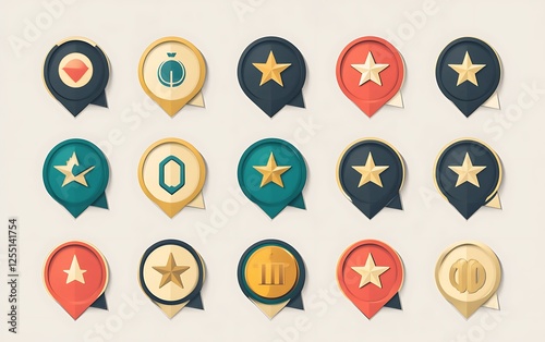Free Download Collection of colored map markers with various icons. Use for website or app interface - GFXLoad