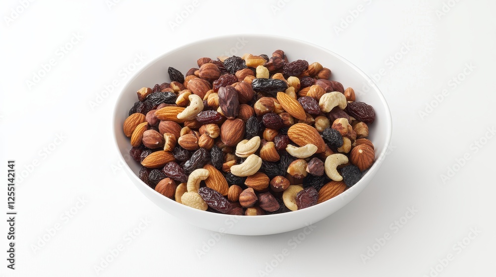 Heart-Shaped Nut and Raisin Mix in Shallow Bowl Heart-Shaped Nut and Raisin Mix in Shallow Bowl