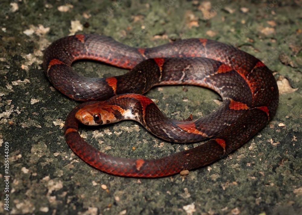 Obraz premium Vibrant Snake on Textured Surface